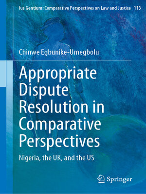 cover image of Appropriate Dispute Resolution in Comparative Perspectives